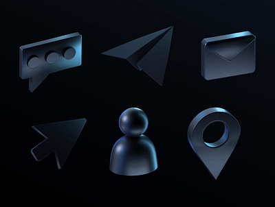 Dark Icons Set 3d 3d design 3d icons animation design figma graphic design icon pack ui ux uxui