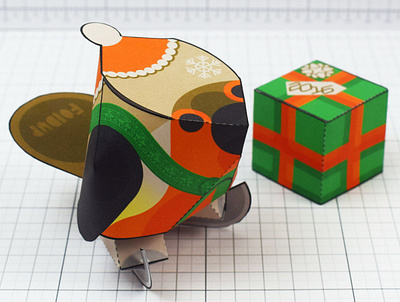 Christmas Card - Paper Toy 3d card cardboard christmas craft design illustration paper papercraft papertoy robin toy