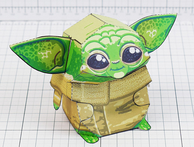 Baby Yoda - Paper Toy 3d baby baby yoda cardboard craft design illustration mandalorian paper papercraft papertoy star wars toy yoda