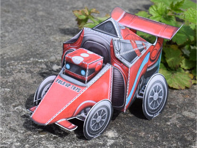 Paper Toy Racer (Robot Formula1) 3d car craft driver fast formula1 illustration paper paper art papercraft papertoy race racer robot toy