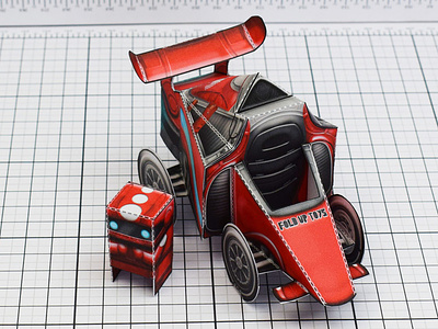 Robot Race Car Paper Toy car character craft formula1 paper paper art papercraft papertoy race toy