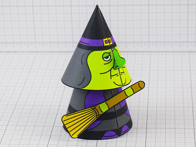 Halloween Cone Witch Paper Toy