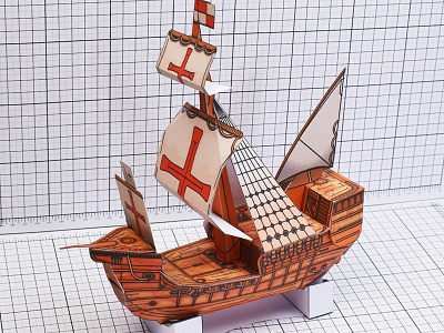 Santa Maria Ship Paper Model 3d boat craft history paper papercraft papertoy pirate santa maria ship toy