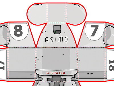 Asimo Paper Toy Layout