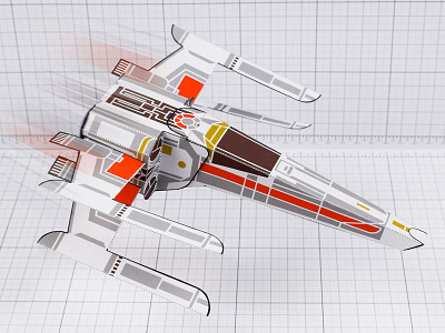 Paper Toy X-Wing Star Wars 3d craft fan art illustration packagaing paper papercraft papertoy ship shuttle space star toy wars x wing