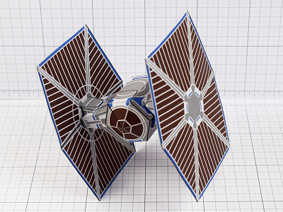 paper toy tie fighter by alex gwynne paper engineer on dribbble