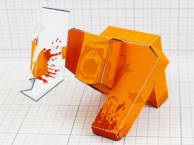 Ape Out Game - Paper Toy 3d ape fan art illustration indie dev packaging papercraft papertoy