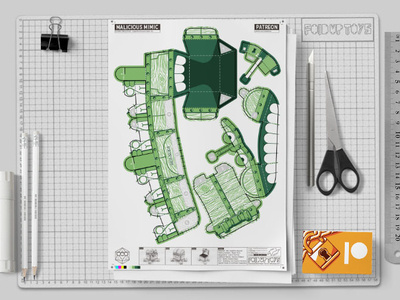 Mockup Malicious Mimic Dungeon Paper Toy Craft Image Mu