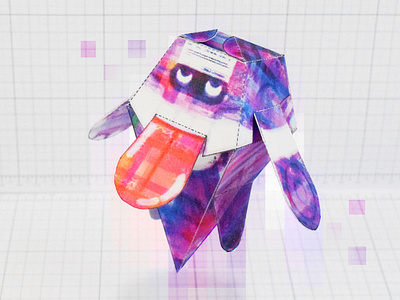 Pti  Glitch Ghost Monster Paper Toy   Float