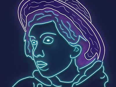 Neon light portrait