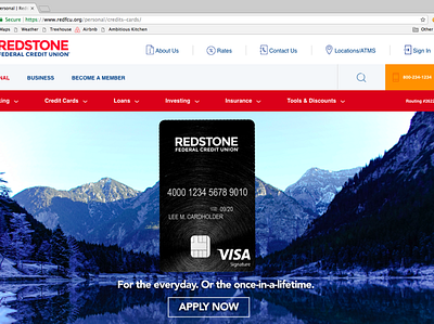 Redstone Federal Credit Union - Mountain design graphic design product design ui