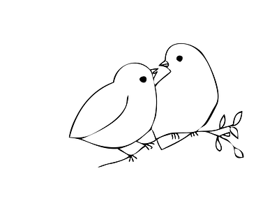 Two birds talking illustration
