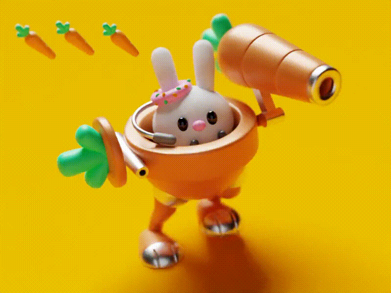 Robo Rabbit 3d animation blender design graphic design illustration render