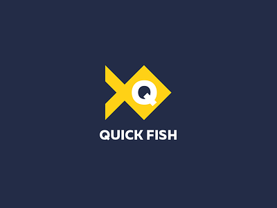Quick Fish Game Logo fish fish logo flat logo game game logo logo quick fish