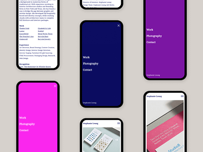 Screenshots of portfolio of Stephanie Leung css mobile mobile design portfolio portfolio design portfolio website responsive ui web design website