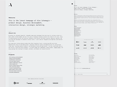 Custom Portfolio Design branding css flexbox logo minimal portfolio responsive type typography ui web design website