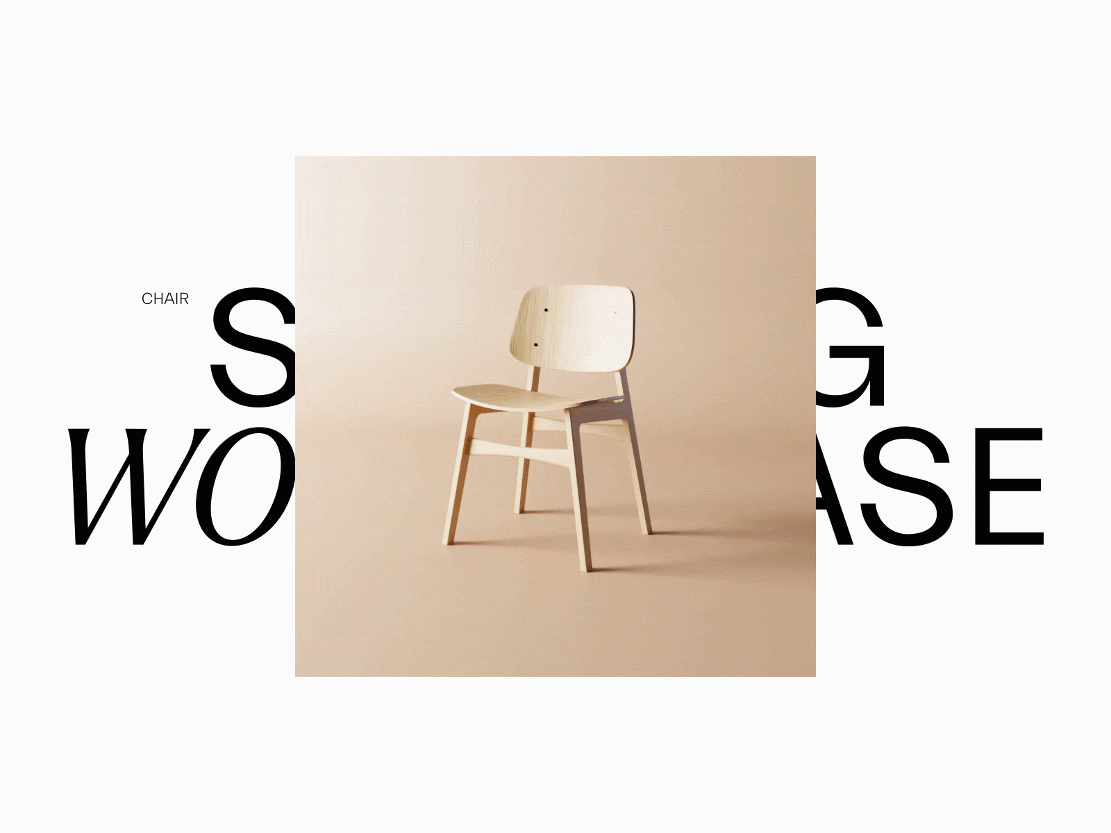 Chair Søborg wood base - Product Design 3d design graphic design motion graphics product design