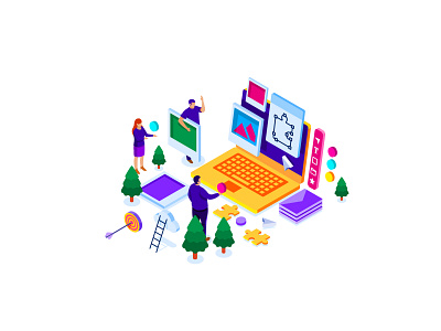 Work In Progress coworking design graphic design graphics illustration isometric minimalism team work vector work work in progress