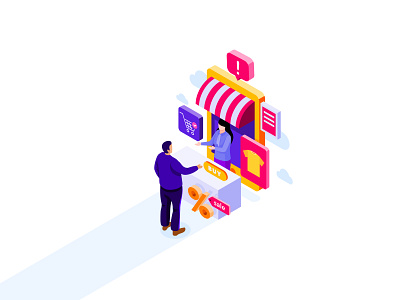 Online Shopping design e commerce graphic design graphics illustration isometric minimalism online shop online shopping payment shop shopping virtual