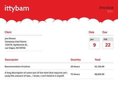 Ittybam Invoice bam invoice minimal