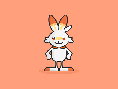 Scorbunny cartoon character cute fun gameboy gaming illustration illustrator nintendo pokemon trend trending