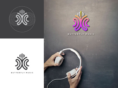 Butterfly music butterfly logo logodesign