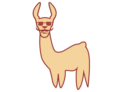 A llama with no name llama moustache sunglasses