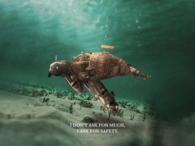 I don't ask for much, I ask for safety. animal rights animals arab art awareness awareness campaign branding campaign design direction dribbble egypt manipulation media nature plastic sea social media social media design