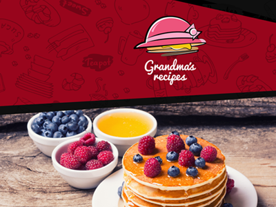 Grandma's recipes art beverage branding deserts design direction flat food illustration logo media social