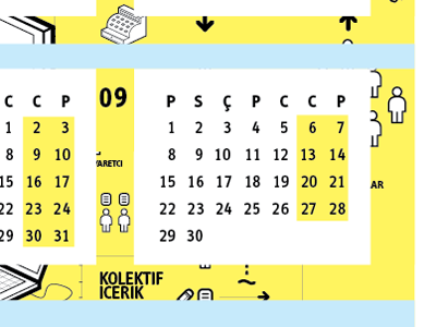 Calendar draft for Pilli bright calendar noisy print vector