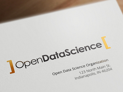 Open Data Science Identity brackets brand data identity logo mark non profit organization science type