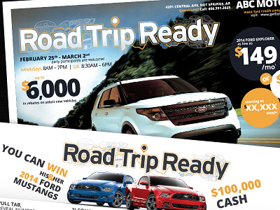 Road Trip Ready Automotive Mail automotive direct mail illustration perq photography print design typography