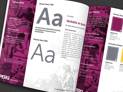 PERQ Brand Guide book branding identity logo magazine perq style guide typography