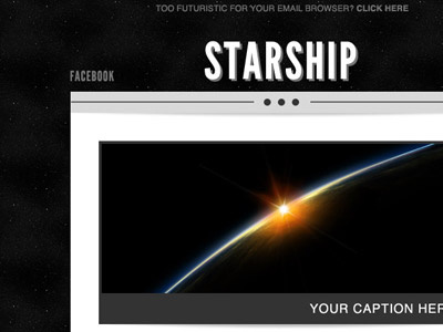 Starship dark email space template