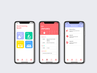 Health Keeper (Health and Wellness App) app design fitness health medical minimal ui ux