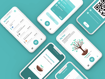 Freeceipt (Digital Receipt App) app bank credit card design environment finance financial app gamification illustration payment qrcode receipt scan tree ui ux