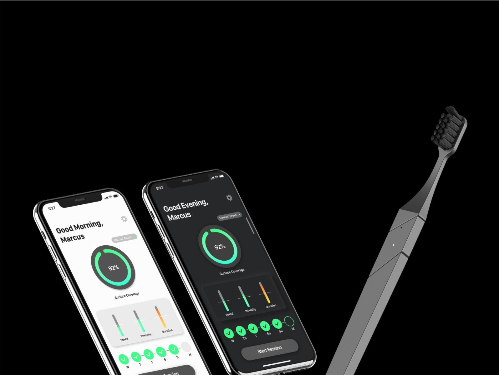 MINT (Dental Hygiene App) Dark Mode by Hyewon Choi on Dribbble