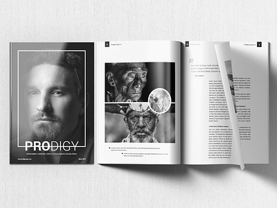 Black & White Magazine design illustration indesign magazine multipurpose simple template
