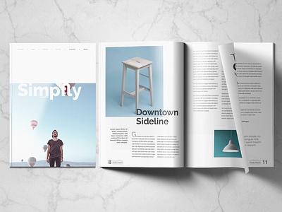 Simpfly Magazine indesign journalism layout magazine minimalist multipurpose print simple template universal
