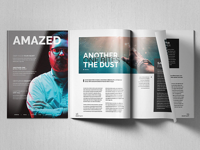 Amazed Magazine design indesign journalism layout magazine minimalist multipurpose print simple template universal
