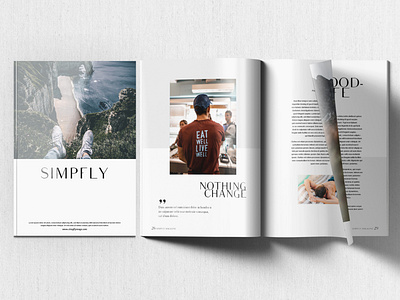 Simpfly Magazine design indesign journalism layout magazine minimalist multipurpose print simple template