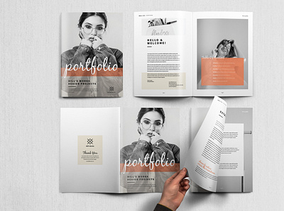 Fashionable Portfolio brochure design indesign layout minimalist multipurpose print product simple template universal