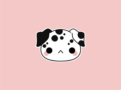Dalmatian art breed chibi cute dog illustration simple vector