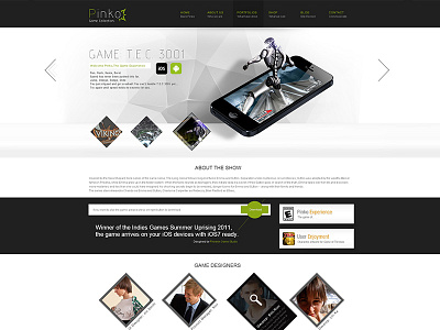 Pinko Game Collection Home black collection game green interface pinko web webdesign white