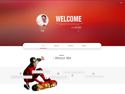 Erique Chong's Personal Website Design clean personal red theme ui ux web design wordpress theme