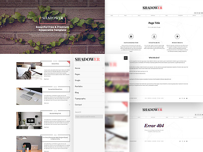 Shadower - HTML5 Responsive Blog Template blog blogger clean creative css html html5 modern personal responsive template white