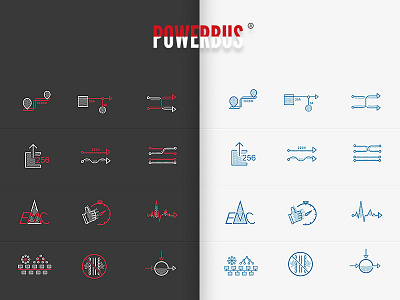 Powerbus Icons Design clean dark icon icon design icons light line powerbus ui webdesign