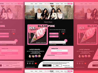 BLACKPINK Girls website redesign black pink black pink girls blackpink blackpink songs brand brand identity branding girls uiux website