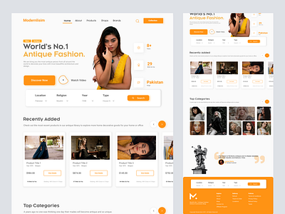 Antique Fashion Clothing Store UI Design