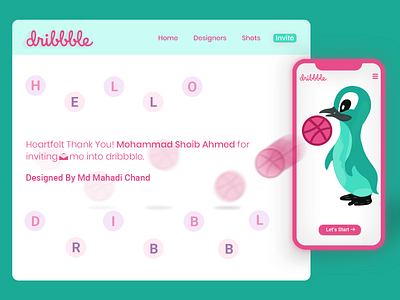 Hello Dribbble! animation app branding design illustration logo minimal typography vector website